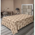 thumbnail image 1 of Ambesonne Floral Flat Sheet, Oriental Blooming Peonies, TwinXL Size, Umber and Champagne, 1 of 1