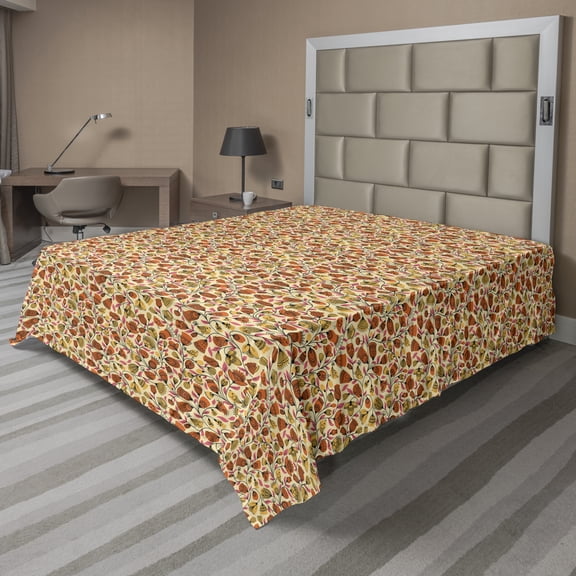 Ambesonne Floral Flat Sheet, Ornamental Garden Art, Queen Size, Multicolor