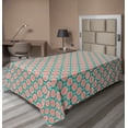 thumbnail image 1 of Ambesonne Floral Flat Sheet, Pastel Lotus Flowers Motif, Twin Size, Dark Seafoam and Coral, 1 of 1
