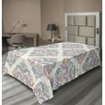 thumbnail image 1 of Ambesonne Floral Flat Sheet, Pastel Modernized Damask, Twin Size, Cream Pale Salmon, 1 of 1