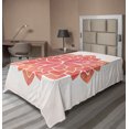 thumbnail image 1 of Ambesonne Floral Flat Sheet, Pattern Lotus Illustration, TwinXL Size, Coral White and Salmon, 1 of 1