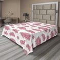 thumbnail image 1 of Ambesonne Floral Flat Sheet, Peonies with Dots on Back, California King, Pastel Pink Sage Green, 1 of 1
