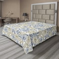 thumbnail image 1 of Ambesonne Floral Flat Sheet, Peony Rose Flowers and Leaf, Queen Size, White and Slate Brown, 1 of 1