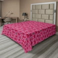 thumbnail image 1 of Ambesonne Floral Flat Sheet, Pinkish Meadow Blooms Poppy, Queen Size, Magenta Mustard, 1 of 1