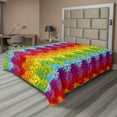 thumbnail image 1 of Ambesonne Floral Flat Sheet, Rainbow Colored Flowers, Queen Size, Multicolor, 1 of 1