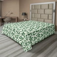 thumbnail image 1 of Ambesonne Floral Flat Sheet, Repetitive Banana Leaves, King Size, Jade Green Cream, 1 of 1