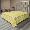 thumbnail image 1 of Ambesonne Floral Flat Sheet, Retro Spring Flowers Art, Queen Size, Yellow and Lime Green, 1 of 1