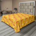 thumbnail image 1 of Ambesonne Floral Flat Sheet, Retro Style Flowers Top View, Full Size, Yellow Pale Peach, 1 of 1