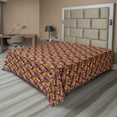 thumbnail image 1 of Ambesonne Floral Flat Sheet, Retro Style Summer Flowers, California King, Charcoal Grey Multicolor, 1 of 1