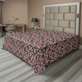 thumbnail image 1 of Ambesonne Floral Flat Sheet, Romantic Flower Illustration, Queen Size, Coral Dark Green, 1 of 1
