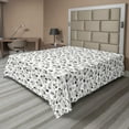 thumbnail image 1 of Ambesonne Floral Flat Sheet, Romantic Hand Drawn Blooms, King Size, Charcoal Grey Yellow, 1 of 1