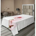 thumbnail image 1 of Ambesonne Floral Flat Sheet, Romantic Love Rose Design, Twin Size, Dark Coral Rose, 1 of 1