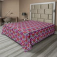 thumbnail image 1 of Ambesonne Floral Flat Sheet, Romantic Poppy Petals Art, California King, Magenta Vermilion, 1 of 1