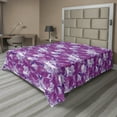 thumbnail image 1 of Ambesonne Floral Flat Sheet, Romantic Roses Repetition, King Size, Fuchsia Lilac and Quartz, 1 of 1