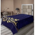 thumbnail image 1 of Ambesonne Floral Flat Sheet, Romantic Royal Leaves, Twin Size, Purple Indigo, 1 of 1