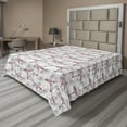 thumbnail image 1 of Ambesonne Floral Flat Sheet, Roses and Flamingos, Full Size, Ivory Pale Pink, 1 of 1