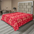 thumbnail image 1 of Ambesonne Floral Flat Sheet, Spring Essential Wild Flora, King Size, Dark Coral Vermilion, 1 of 1
