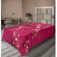 thumbnail image 1 of Ambesonne Floral Flat Sheet, Spring Flowers, TwinXL Size, Pink, 1 of 1