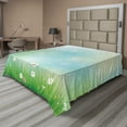 thumbnail image 1 of Ambesonne Floral Flat Sheet, Spring Nature Field, King Size, Green Blue, 1 of 1