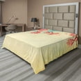 thumbnail image 1 of Ambesonne Floral Flat Sheet, Spring Sakura Vintage, Full Size, Beige Pink Teal, 1 of 1