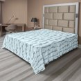thumbnail image 1 of Ambesonne Floral Flat Sheet, Spring Willow Branches Dots, Full Size, Pale Blue Dark Blue Grey, 1 of 1