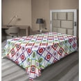 thumbnail image 1 of Ambesonne Floral Flat Sheet, Squares with Flowers, Twin Size, Multicolor, 1 of 1