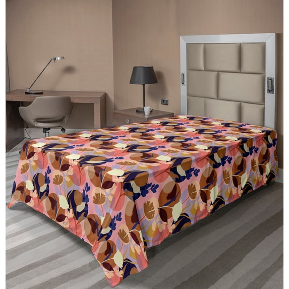 Ambesonne Floral Flat Sheet, Summer Gardening Theme, Twin Size, Multicolor
