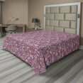 thumbnail image 1 of Ambesonne Floral Flat Sheet, Swirling Flower Curls Art, Full Size, Pale Fuchsia Multicolor, 1 of 1