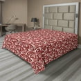 thumbnail image 1 of Ambesonne Floral Flat Sheet, Traditional Motif Art, Queen Size, Vermilion and Ivory, 1 of 1