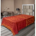 thumbnail image 1 of Ambesonne Floral Flat Sheet, Traditional and Leafy, TwinXL Size, Vermilion Ruby, 1 of 1