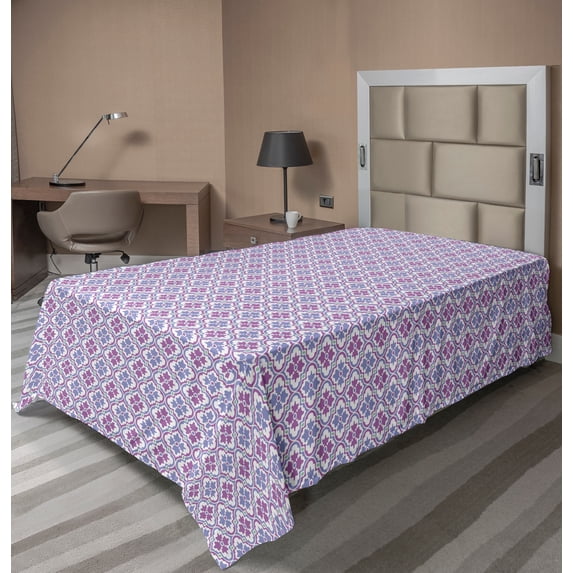Ambesonne Floral Flat Sheet, Turkish Motifs, Twin Size, Multicolor