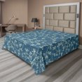 thumbnail image 1 of Ambesonne Floral Flat Sheet, Twiggy Spring Petal Blue, King Size, Pale Green Slate Blue, 1 of 1