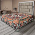 thumbnail image 1 of Ambesonne Floral Flat Sheet, Ukranian Carpet, Queen Size, Salmon Sky Blue, 1 of 1