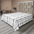 thumbnail image 1 of Ambesonne Floral Flat Sheet, Vertical Blossoming Flora, Queen Size, Charcoal Grey White, 1 of 1