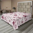 thumbnail image 1 of Ambesonne Floral Flat Sheet, Vibrant Baroque, Queen Size, Maroon Rose, 1 of 1