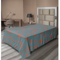 thumbnail image 1 of Ambesonne Floral Flat Sheet, Vintage 50s Inspired, TwinXL Size, Petrol Blue Dark Coral, 1 of 1