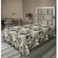 thumbnail image 1 of Ambesonne Floral Flat Sheet, Vintage Plant Soft Color, Twin Size, Tan Black, 1 of 1