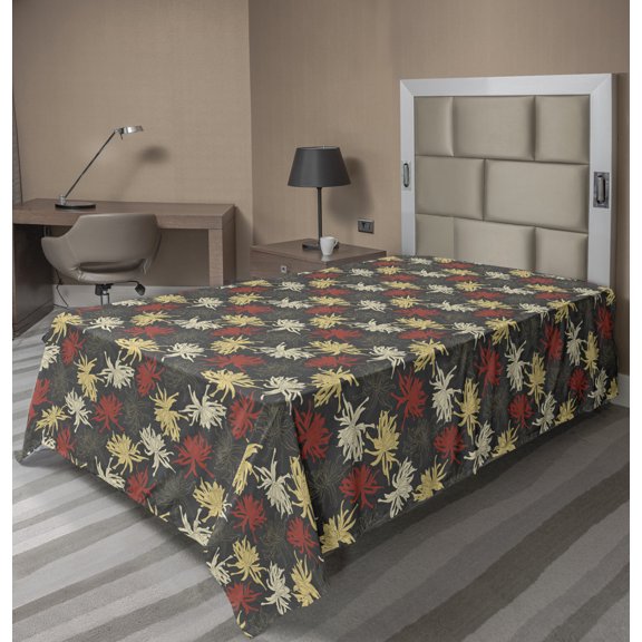 Ambesonne Floral Flat Sheet, Vintage Style Flowers Deco, Twin Size, Multicolor