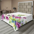 thumbnail image 1 of Ambesonne Floral Flat Sheet, Watercolor Garden, Full Size, Pink Green, 1 of 1