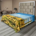thumbnail image 1 of Ambesonne Floral Flat Sheet, Western Cactus Spikes, Full Size, Yellow Blue Green, 1 of 1
