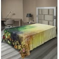 thumbnail image 1 of Ambesonne Floral Flat Sheet, Wild Flowers on Meadow, TwinXL Size, Green Mustard, 1 of 1
