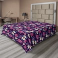 thumbnail image 1 of Ambesonne Floral Flat Sheet, Wild Pointed Petal Flowers, Queen Size, Plum and Multicolor, 1 of 1