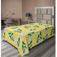 thumbnail image 1 of Ambesonne Floral Flat Sheet, Yellow Cloves with Branches, Twin Size, Mustard Green and Tan, 1 of 1