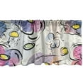 thumbnail image 1 of Ambesonne Floral Fun Window Valance with Rod Pocket, Pansy Flowers Abstract, 54" x 12", Yellow Beige and Multicolor, 1 of 2