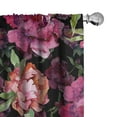 thumbnail image 1 of Ambesonne Floral Garden Curtains, Wild Peony Blossoms, Pair of 28"x84", Dark Magenta Green, 1 of 5