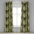 thumbnail image 1 of Ambesonne Floral Grommet Curtain, Abstract Art Style Asters, 50"x120", Mustard Khaki Black, 1 of 5
