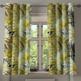 thumbnail image 1 of Ambesonne Floral Grommet Curtain, Abstract Art Style Asters, 50"x60", Mustard Khaki Black, 1 of 5