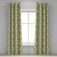 thumbnail image 1 of Ambesonne Floral Grommet Curtain, Abstract Carnations Art, 50" x 120", Tan Turquoise Marigold, 1 of 6