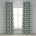 thumbnail image 1 of Ambesonne Floral Grommet Curtain, Abstract Nostalgic Retro, 50" x 84", Charcoal Grey Mint Green, 1 of 6