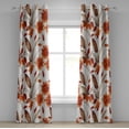thumbnail image 1 of Ambesonne Floral Grommet Curtain, Art Autumnal Romance Flowers, 50"x84", Burnt Orange Umber and White, 1 of 5
